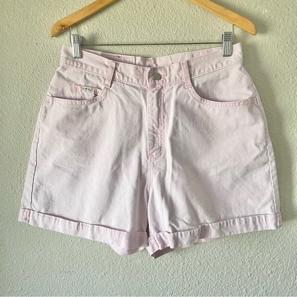 Denim Riders Pants - Vintage 90s Lee Riders Mom Shorts Women’s 14 Pink High Waisted Cuffed Cotton EUC